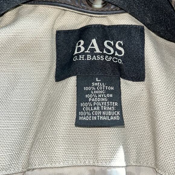 Vintage Tan Bass Lined Field Jacket with Removable Leather Collar-Large - Picture 7 of 7